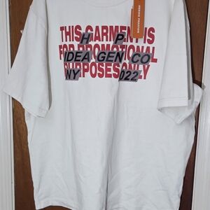 Heron Preston White and Red Text Tee